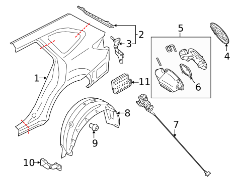 OEM Subaru Outback Wheel Opening Molding – Passenger Side (2020-2022) – 91112AN00A
