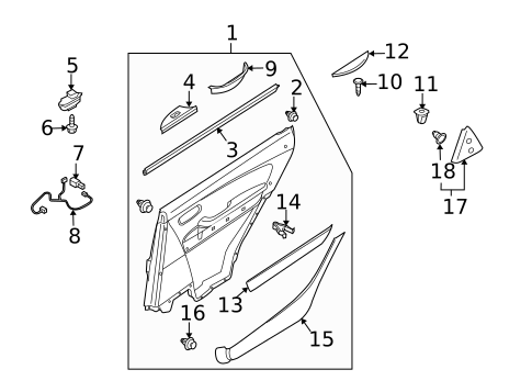Interior Trim - Rear Door for 2009 Mazda CX-9 #0