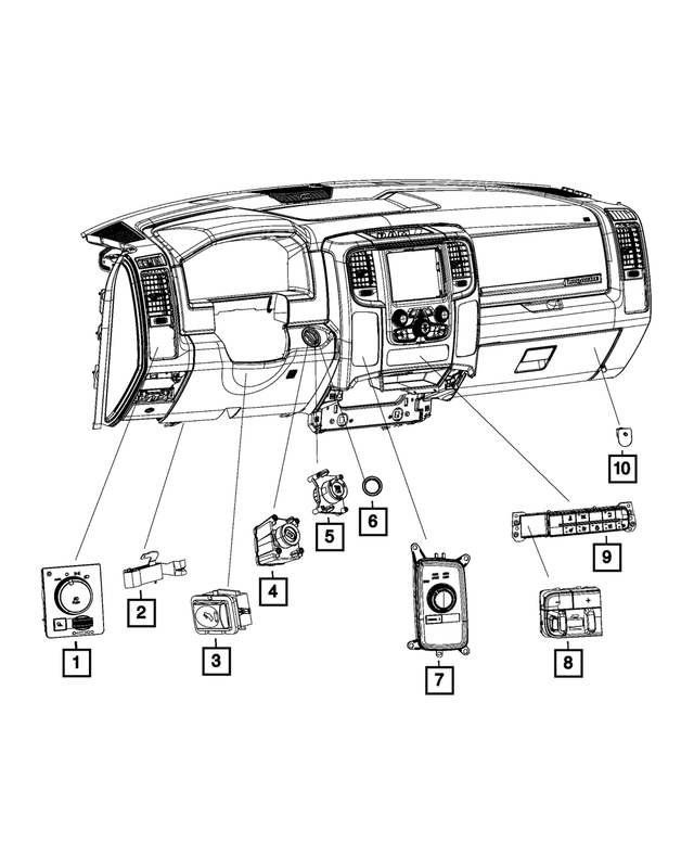« 68271154AA –  : Panneau D'instruments Commutateur pour Mopar Image »