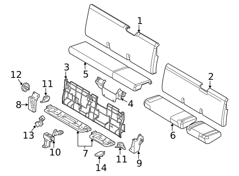 Rear Seat Components for 2013 Ford F-250 Super Duty #1