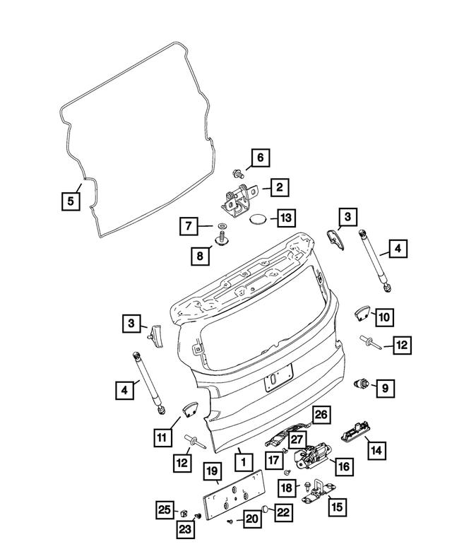 68279716AA - Doors, Door Mirrors and Related Parts: Liftgate Hinge for Mopar Image