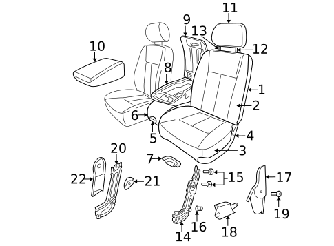 Front Seat Components for 2007 Dodge Dakota #1