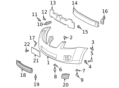 Bumper & Components - Front for 2009 Pontiac Vibe #0
