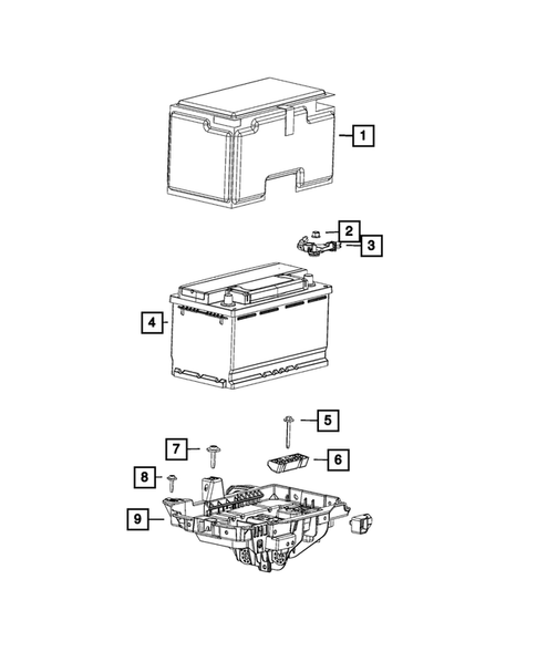 Battery, Battery Tray and Cables for 2016 Jeep Cherokee #0