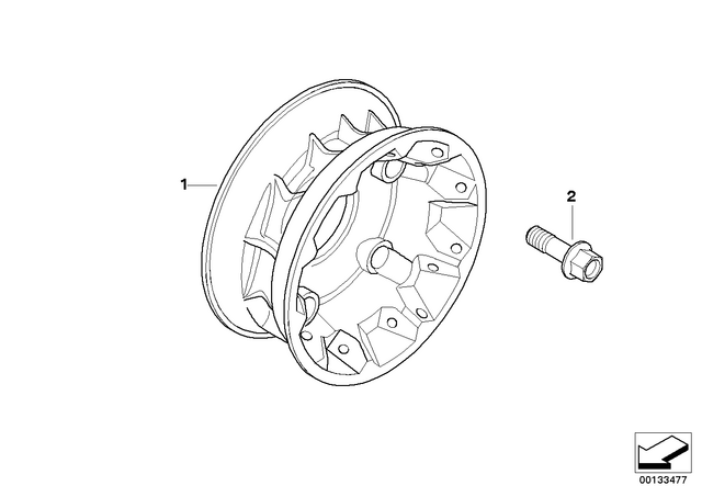 36318523918 - : Wheel Hub, Silver, Rear for BMW-Motorrad Image