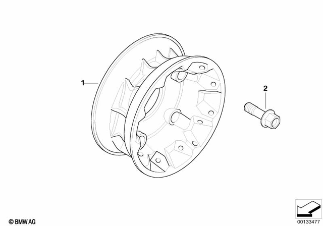 36318523918 - : Wheel Hub, Silver, Rear for BMW-Motorrad Image