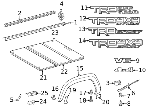 Exterior Trim - Pick UP Box for 2020 Toyota Tacoma #1