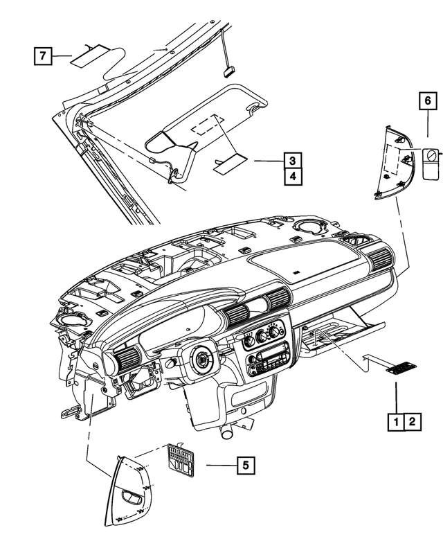 4897875AA - Labels All Vehicle Locations: Airbag Label for Mopar Image