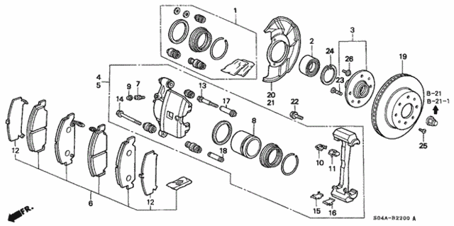 Front Brake (1) for 2000 Honda Civic #0