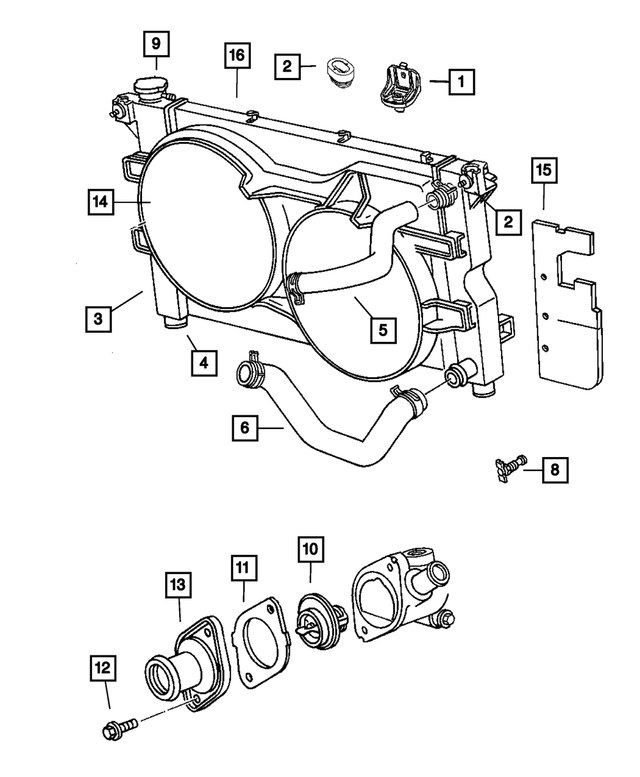 4881147AF - Cooling: Radiator Inlet Hose And Clamp for Mopar Image