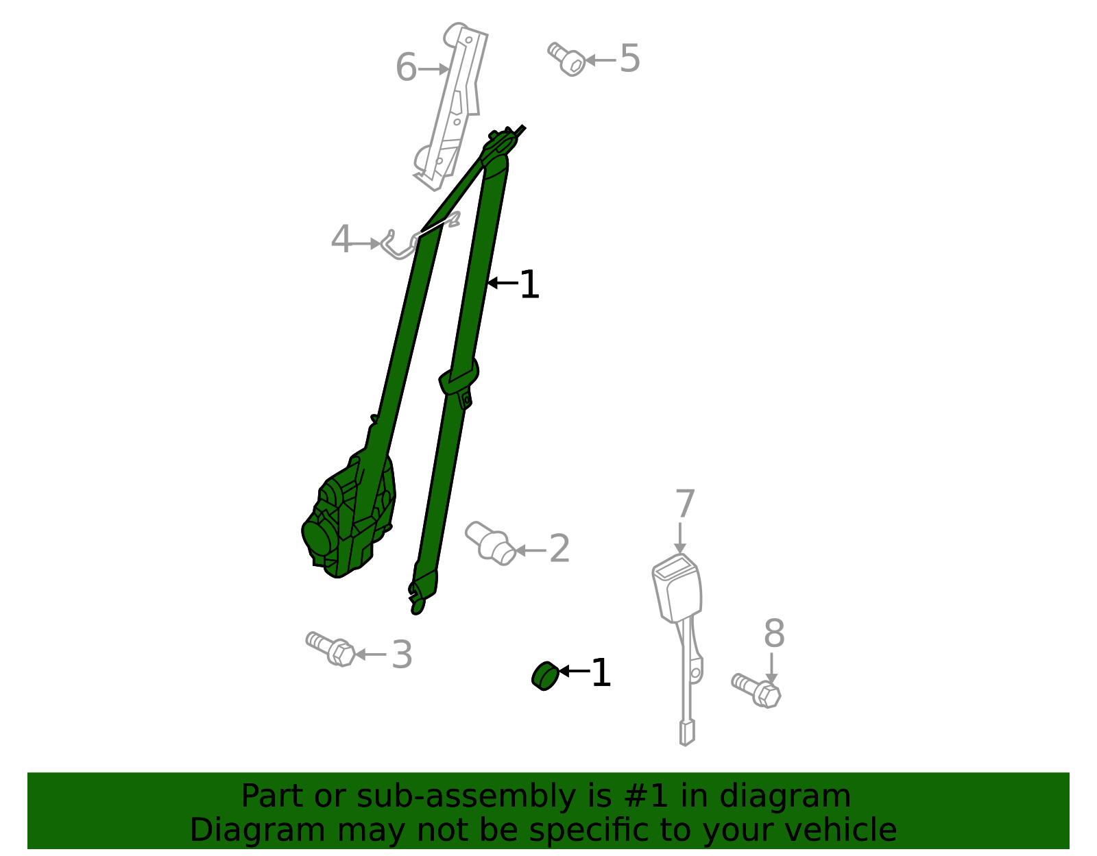 Seat Belt Assembly - Porsche (9J1-857-705-G-A23)