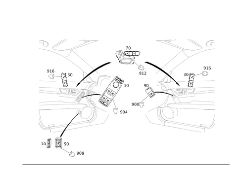 Switch in Front Door Trim for 2008 Mercedes-Benz C350 #0