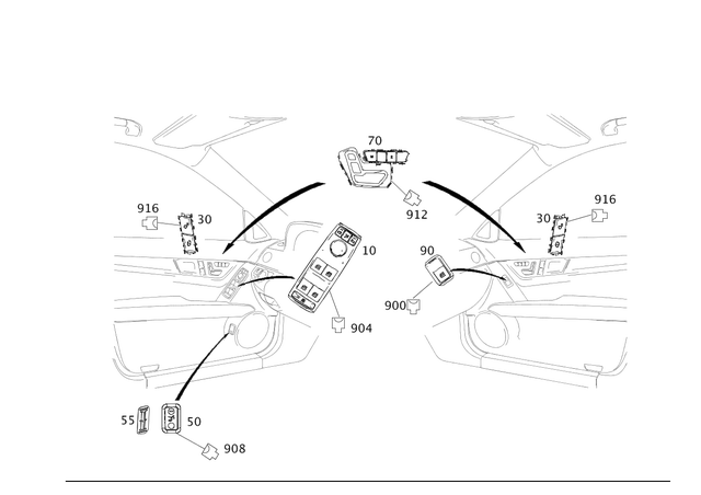 2049053905 - Electrical System: Switch Block for Mercedes-Benz: E550 Image image