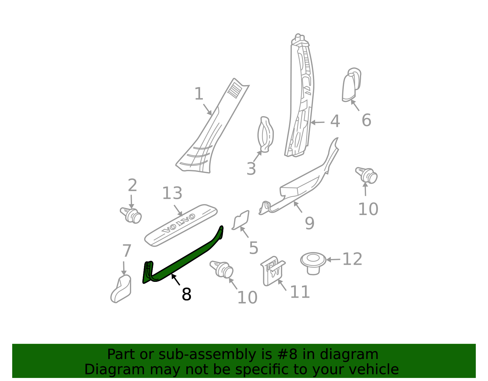 2003-2014 Volvo XC90 Door Sill Plate 39808477 | OEM Parts Online