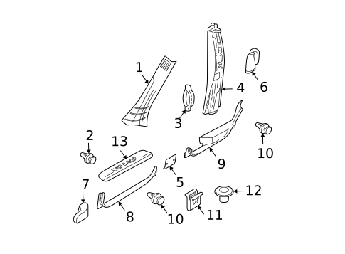 Interior Trim - Pillars for 2005 Volvo XC90 #0