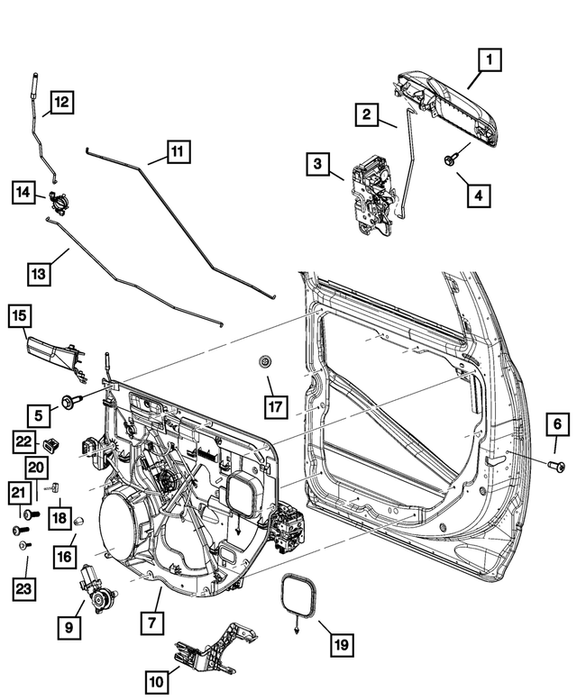 1GH271LBAD - Doors, Door Mirrors and Related Parts: Exterior Door Handle, Left for Mopar Image image