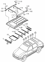 8971241934 - Body/Air Conditioning: SUPPORT, ROOF for Honda Image