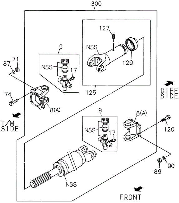 Propeller Shaft (RR.) for 1996 Acura SLX #0