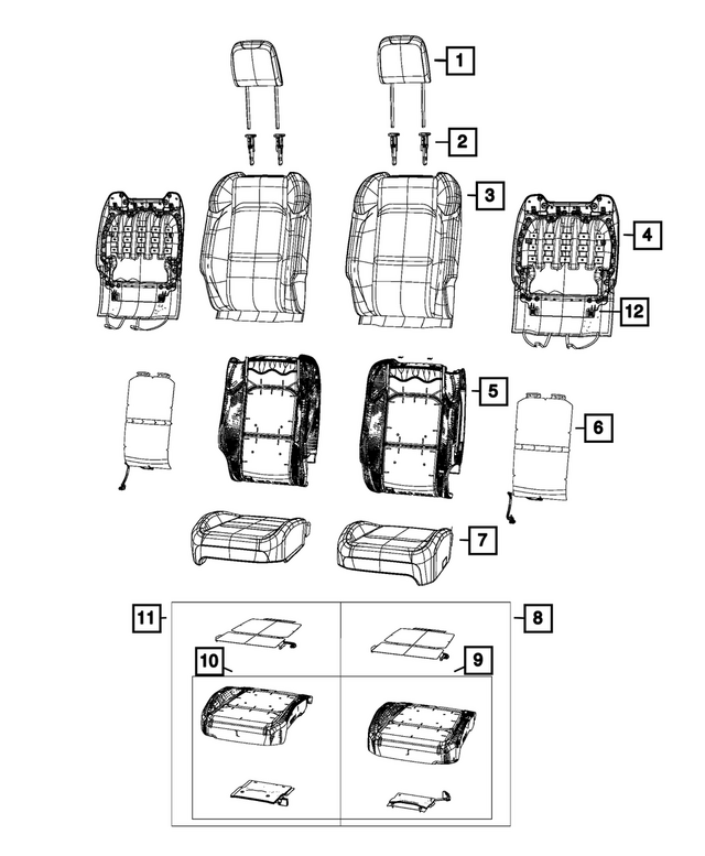 7FS42TX7AA - Interior Trim: Front Headrest for Jeep: Gladiator, Wrangler Image