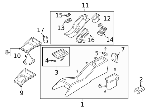Center Console for 2001 Subaru Forester #0
