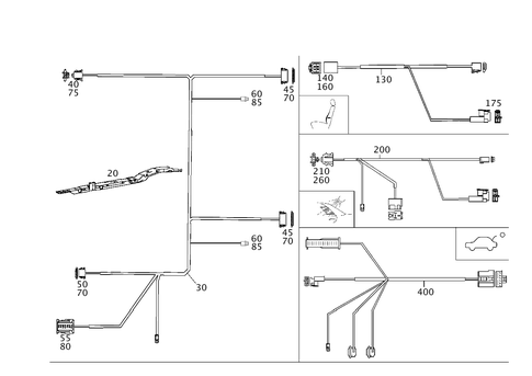 Cable Harness in Luggage Compartment for 2006 Mercedes-Benz C230 #0