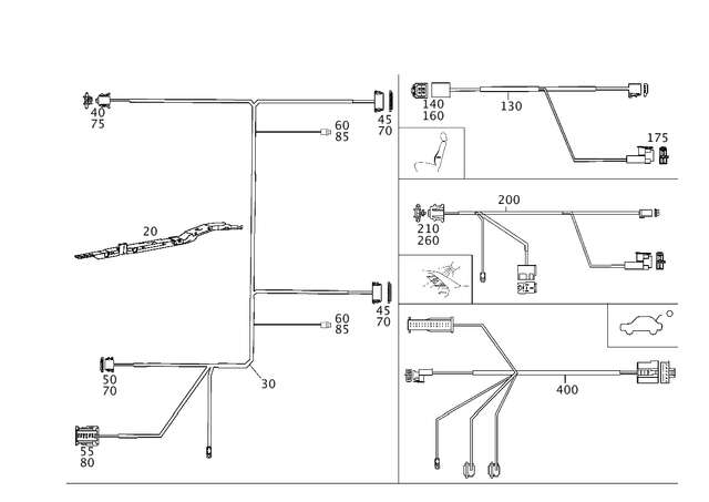2035460380 - Electrical Equipment and Instruments: Cable Rail for Mercedes-Benz: 180C, C230, C240, C280, C32 AMG, C320, C350, C55 AMG, CLK63 AMG Image image