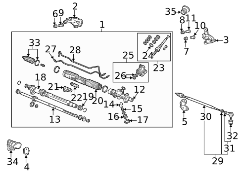 Steering Gear & Linkage for 2002 Acura RSX #0