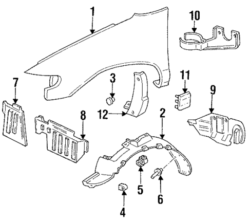 Exterior Trim - Fender for 1994 Mercury Villager #0