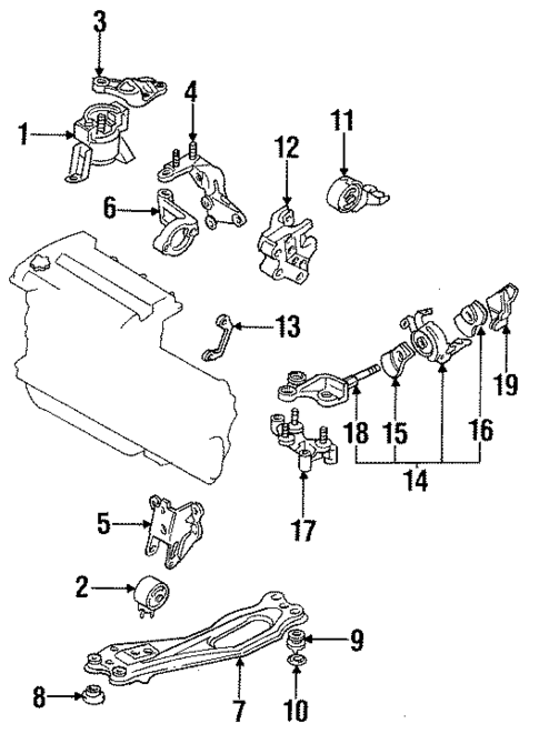 Engine & Trans Mounting for 1995 Mazda Protege #0