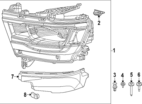Headlamp Components for 2020 Ram 1500 #2