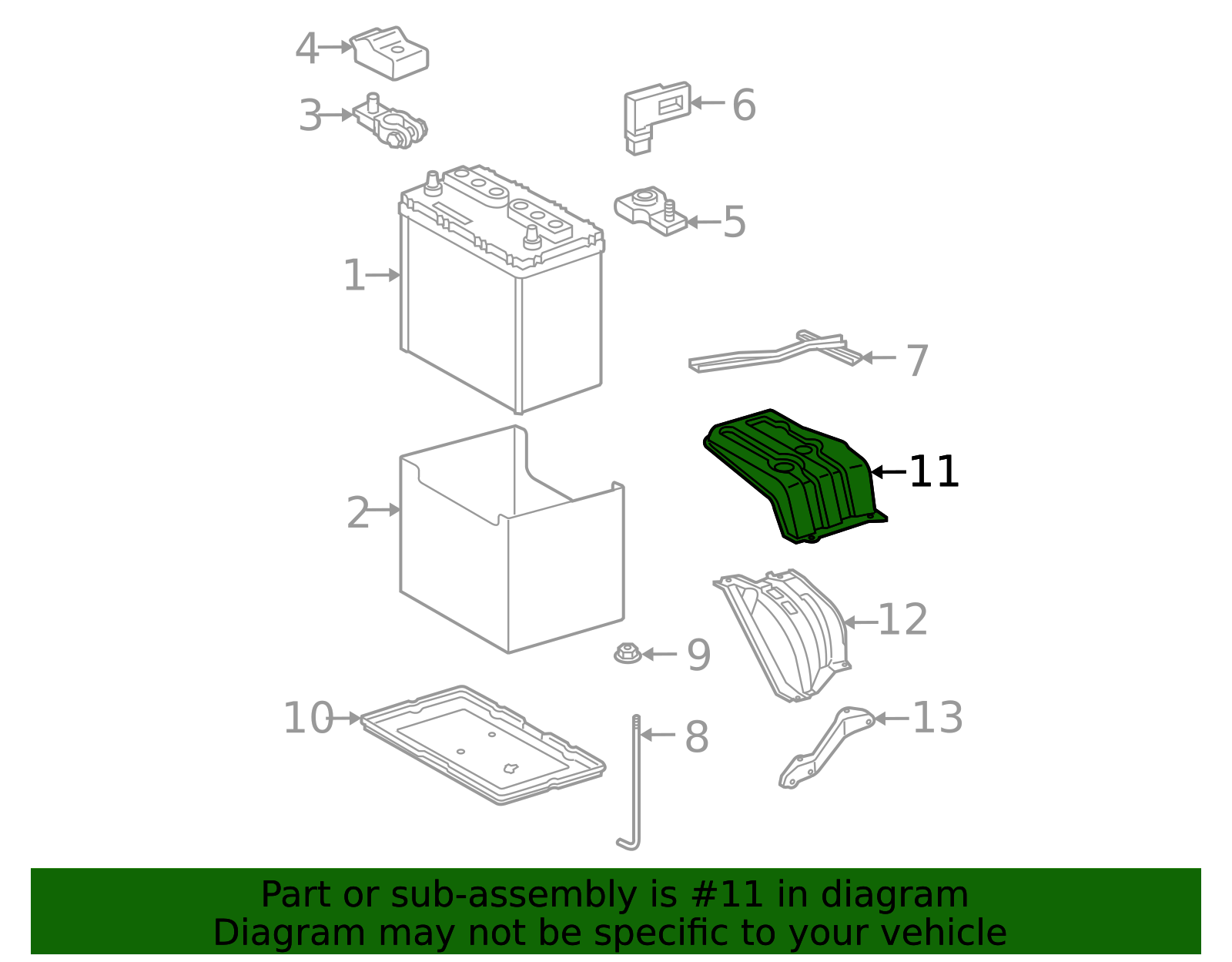 74411-42021 - Battery Tray Mount Bracket - 2006-2011 Toyota RAV4 ...