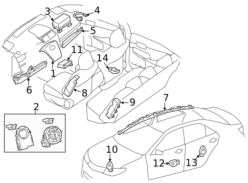 Air Bag Components for 2013 Toyota Camry #0