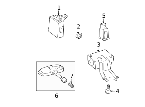 Tire Pressure Monitor Components for 2009 Toyota Highlander #0