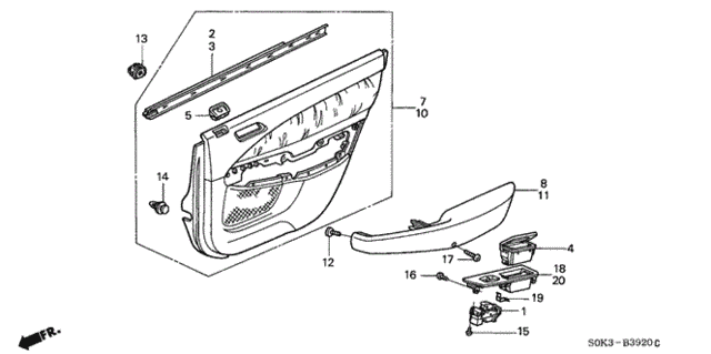 Rear Door Lining for 1999 Acura TL #0
