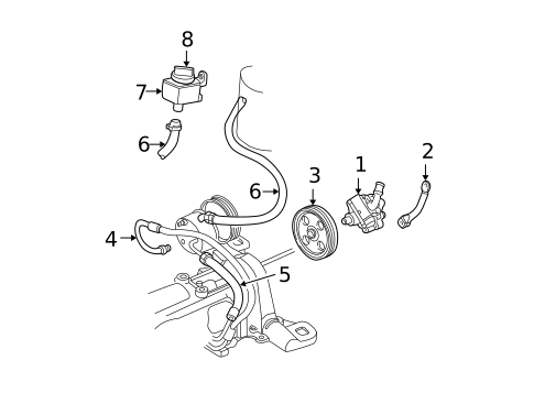 Pump & Hoses for 2002 Dodge Caravan #0