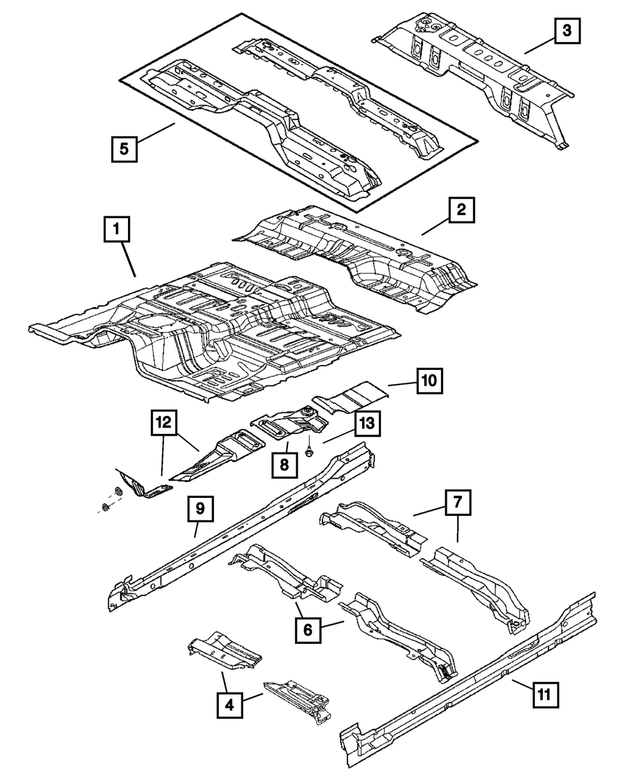 55256778AD - Body Sheet Metal Except Doors: Underbody Front Panel, Right for Mopar Image