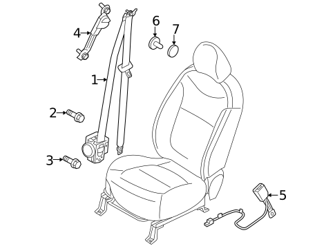 Front Seat Belts for 2023 Kia Niro #0