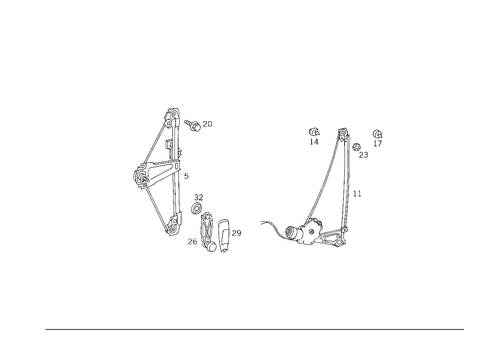 Window Regulator for 1993 Mercedes-Benz 300E #1