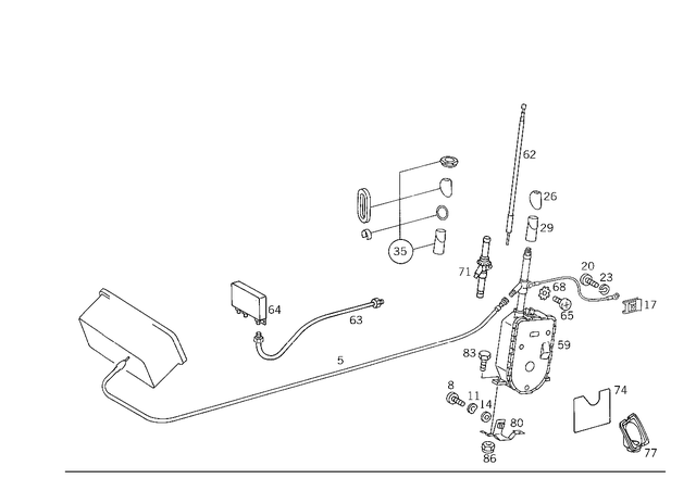 1298201775 - Electrical System: Antenna for Mercedes-Benz Image image