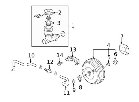 Master Cylinder - Components On Dash Panel for 1996 Acura Integra #0