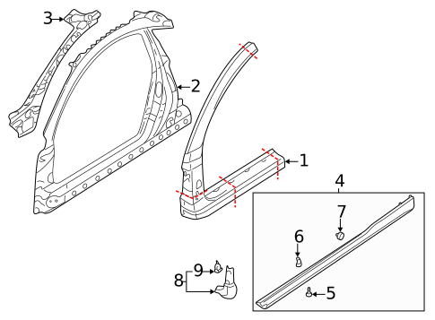 Exterior Trim - Pillars for 2002 Mitsubishi Eclipse #0