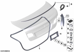 51767260916 - Bodywork: Trunk Lid Sealing for BMW: 528i, 528iX, 535d, 535dX, 535i, 535iX, 550i, 550iX, Hybrid 5, M5 Image image
