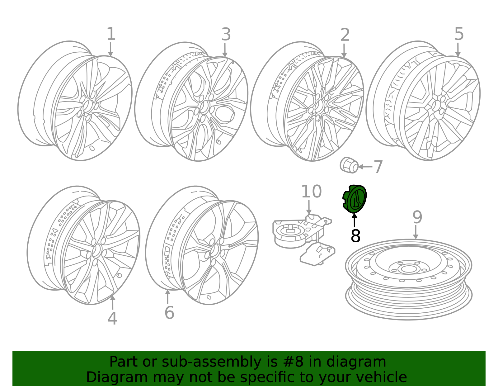 44732-TZ3-A20 - 2016-2020 Acura - Cap Assembly, Aluminum Wheel