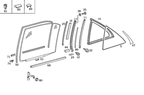 Rear Door Windows for 1985 Mercedes-Benz 300SD #0