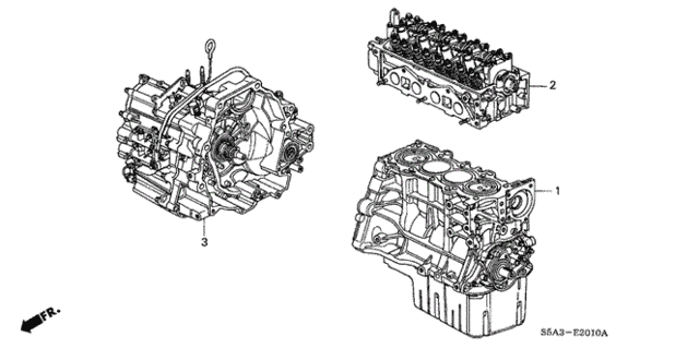 Engine Assy. - Transmission Assy. for 2002 Honda Civic #0