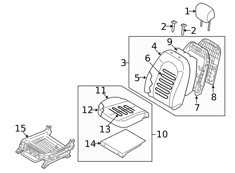 Passenger Seat Components for 2007 Hyundai Elantra #0
