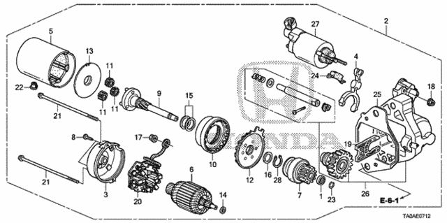 Starter Motor (Denso) (V6) for 2012 Honda Accord #0