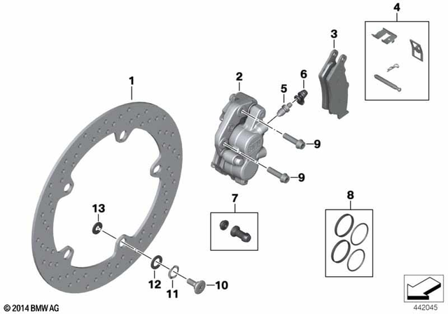 34117682434 - Wheels and Tires: Thrust Washers, Rubberized, Roller Side - D=13.7mm for BMW-Motorrad Image