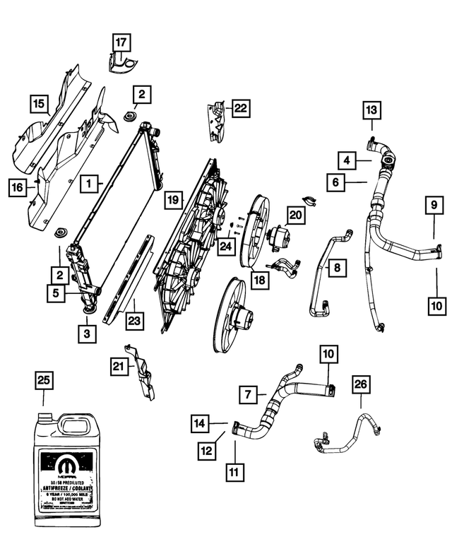 68079361AA - : Radiator Fan Motor for Mopar Image