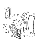 55136065 - Doors and Related Parts: Rear Door Glass, Left for Mopar Image